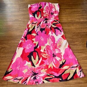 Banana Republic Silk Strapless Floral Dress - Size 8